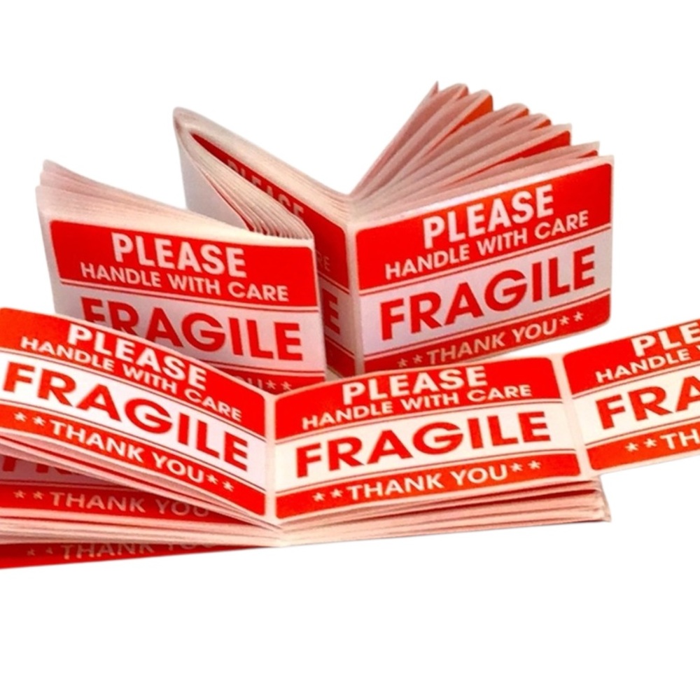 💚 100pc Fragile Shipping Stickers 2” x 3”